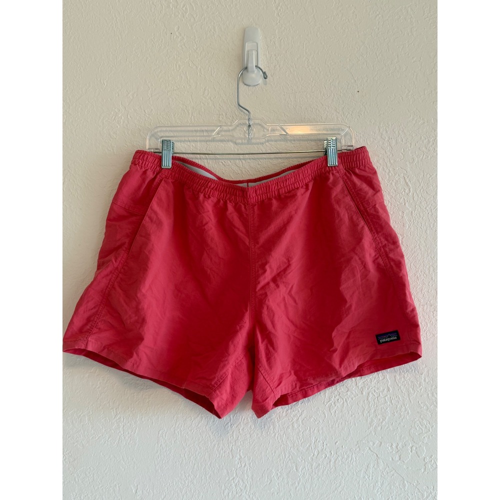 Patagonia Womens Baggies Shorts 5 Inch Inseam Coral Pink Nylon Hiking Swim L